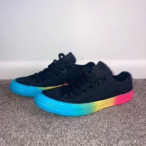 Converse Black Sneakers with Rainbow Sole